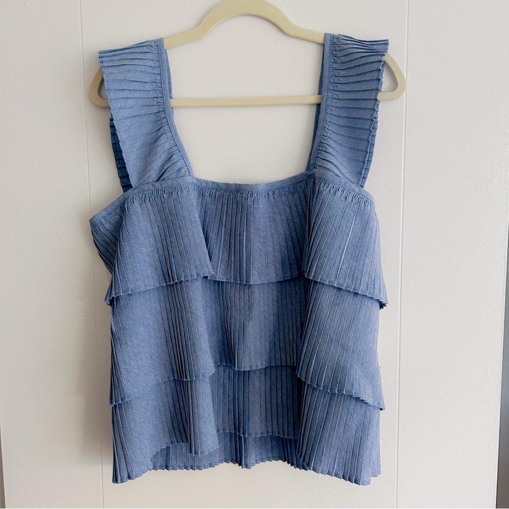J. Crew Blue Layered Tank Top